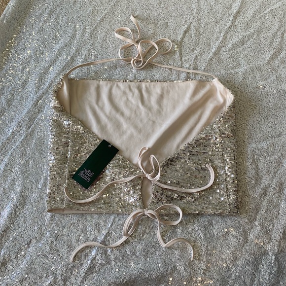 Wild Fable Women's Sequin Halter Crop Top Size XS - Picture 9 of 14